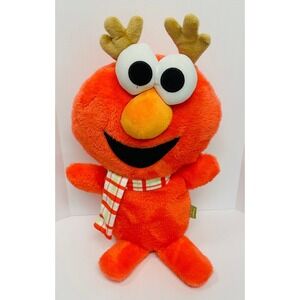 Sesame Street Elmo Reindeer w Scarf 14" Rattle Baby's First Stuffed Plush 2024